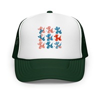 Gorra Trucker con Estampado Patriótico Navideño de Perro Globo, Varios Colores, Venta al por Mayor, Parte Delantera de Espuma y Parte Trasera de Malla