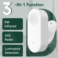Capteur de présence humaine Tuya Smart 3 en 1 populaire, radar 24G, PIR, détecteur de mouvement et de luminosité (Lux)
