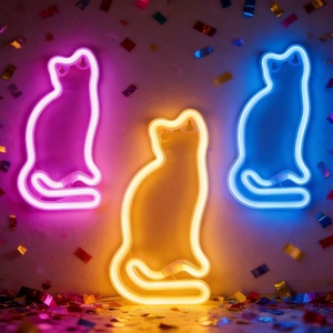 Lámpara LED <span class=keywords><strong>de</strong></span> Neón con Forma <span class=keywords><strong>de</strong></span> Gato, 5V, Luces Decorativas <span class=keywords><strong>de</strong></span> Pared para Exteriores, para Dormitorio, Hogar, Bar, Restaurante, Tienda, Club - Product Image 1