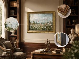 Impression 3D texturée encadrée or de <span class=keywords><strong>fleurs</strong></span> sauvages roses, décor mural paysage champêtre de coquelicots roses, échantillons OEM ODM prêts en moins d'une journée - Product Image 6