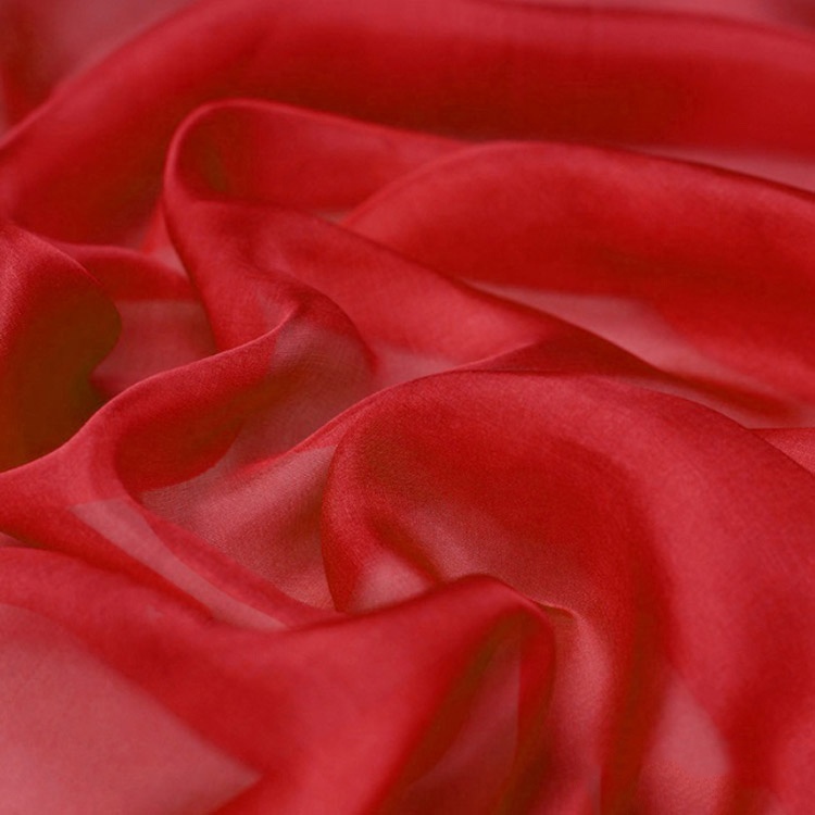 Tessuto leggero Chiffon di seta pura francese rossa della cina di 6mm 140cm per i vestiti dalle sciarpe