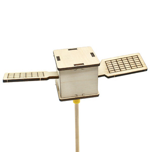 Simple Satellite 1 Model Wood <b>DIY</b> <b>Kit</b> For Kids STEM Education Science Toy Age 7-9Y Geometric Shape Manual Assembly - Product Image 2