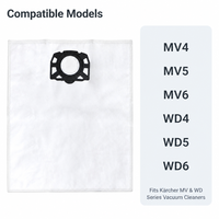 Sacs à poussière de remplacement OEM à haute efficacité de filtration compatibles avec les aspirateurs eau et poussière MV4 MV5 MV6 WD4 WD5 WD6 – Sac filtrant non tissé