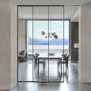 Custom Fit casa porta scorrevole in alluminio interno automatico porta scorrevole fonoisolante porte scorrevoli in vetro
