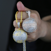 Collier pour homme Hip Hop avec pendentif globe terrestre Hustlers, chaîne à maillons en laiton plaqué or, micro pavé 5A CZ rond