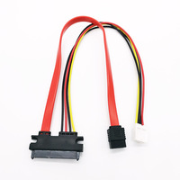 Cable de Alimentación SATA de 30 40 50CM, SATA 7+15 22 Pines a Serial ATA 7 Pines Hembra IDE Tipo D, Puerto Pequeño de 4 Pines para Disco Duro SATA