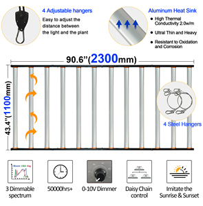 Redfarm G3 <span class=keywords><strong>MARS</strong></span> 2000 regulable 12 barras Led UV IR espectro completo para plantas de interior 4x8ft 1200W 1500W Led Grow Light - Product Image 2