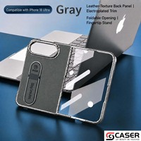 Étui de téléphone en cuir de qualité supérieure pour iPhone Duo, avec protection d'écran intégrée et béquille intégrée, couverture complète double face