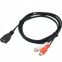 Câble audio-vidéo USB 2.0 vers 2RCA femelle personnalisé avec paire torsadée coaxiale et gaine en PVC
