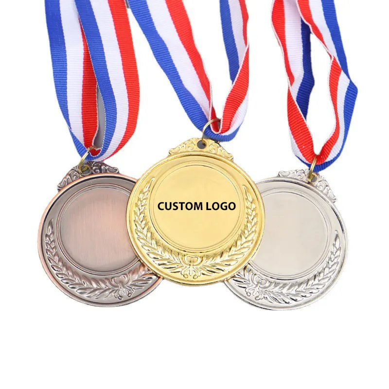 Wholesale Cheap Custom Metal Gold Siver Bronze Award Running Marathon Taekwondo Karate Soccer Jorkyball Sports Blank Medal