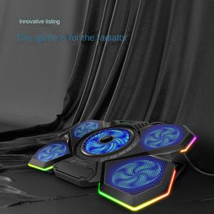 2024 nouveau ordinateur <span class=keywords><strong>portable</strong></span> RGB Base de refroidissement radiateur Durable en plastique support de vitesse de levage <span class=keywords><strong>ventilateur</strong></span> Stock disponible - Product Image 2