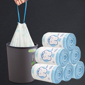 Cartoon Blue Heart Rabbit Disposable Garbage Bags L Size Drawstring Kitchen Use - Product Image 1