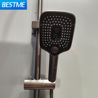 Robinet de douche moderne en laiton avec affichage numérique LED et touches de piano, jets de massage à effet pluie pour hôtels, ensemble unique