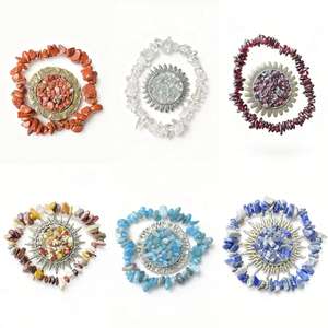 फैक्टरी आध्यात्मिक उत्पाद उपचार क्रिस्टल क्राफ्ट्स लाल जैस्पर ऑरा क्वार्ट्ज मिश्रित सामग्री ब्रोच और ऊर्जा के लिए चिप्स ब्रेसलेट - Product Image 1