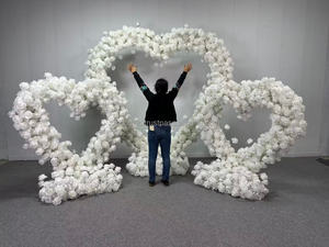 Arco de Boda Liso con Fondo de Tela en Forma de Corazón para Decoración de Escenario, Soporte de Flores y Escena de Propuesta de Matrimonio - Product Image 4