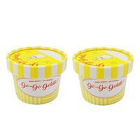 Gobelet à crème glacée imprimé avec logo personnalisé Bols de yaourt glacé jetables Gobelet en papier pour crème glacée avec couvercle