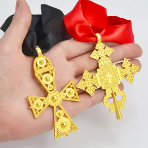 BIG Cross Ethiopian Pendant DIY Rope Eritrean Traditional Ornaments Habesha Jewelry #311906