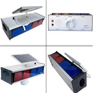 Solar Stroboscooplicht Rood Blauw Dubbelzijdig Beveiligingsalarmlampjes Knipperen Ip65 Signaalverkeer Led Baken Led Solar Waarschuwingslampje - Product Image 5