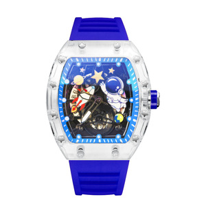 Orologio Automatico Sportivo da <span class=keywords><strong>Uomo</strong></span>, Impermeabile, con Quadrante Scheletrato, Stile Cosmonauta, Cassa Quadrata - Product Image 6