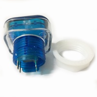 Bouton-poussoir en plastique orange bleu, double couleur avec bouton-poussoir, bouton carré, rétro, borne d'arcade
