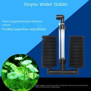 <span class=keywords><strong>Aquarium</strong></span> Trouwe Vrienden XY-2822 Dubbele Kop Biochemische Katoenen Filter <span class=keywords><strong>Aquarium</strong></span> Pneumatische Spons Muur Opknoping Woonkamer 220V - Product Image 2