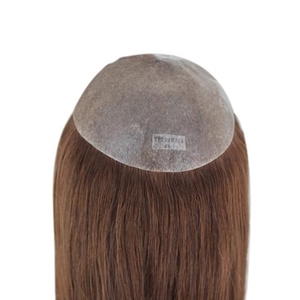 Tupé <span class=keywords><strong>de</strong></span> piel fina <span class=keywords><strong>para</strong></span> <span class=keywords><strong>mujer</strong></span>, peluca <span class=keywords><strong>de</strong></span> <span class=keywords><strong>cabello</strong></span> humano brasileño virgen remy, línea recta, color marrón claro - Product Image 1