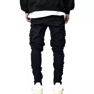 กางเกงยีนส์ผ้ายีนส์สำหรับผู้ชาย,กางเกงยีนส์ทรงเรียวเล็กทรงสกินนี่มีกระเป๋าหลายช่อง - Product Image 5