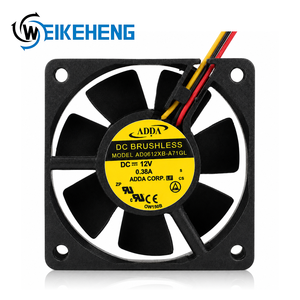ADDA DC 12V 0.38A AC EC 5V 24V 48V 6ซม. 6025 60x60x25มม. ลูกปืนคู่3สาย AD0612XB-A71GL พัดลมระบายอากาศตามแนวแกน - Product Image 1