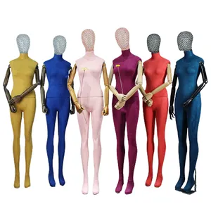 whole newest fashion matte black fiberglass standing wire head female mannequin women full body with metal wire head for sale