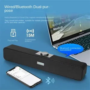 Barre de son Bluetooth avec design miroir long et subwoofer puissant pour TV, téléphone portable et ordinateur – Stéréo pour la maison et le bureau - Product Image 3