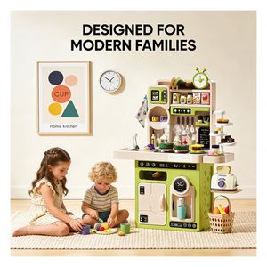 Collection de jouets de cuisine pour enfants : cuisinière, évier, tiroir de rangement, étagère – Apprentissage et développement pour le bonheur à la maison - Product Image 2