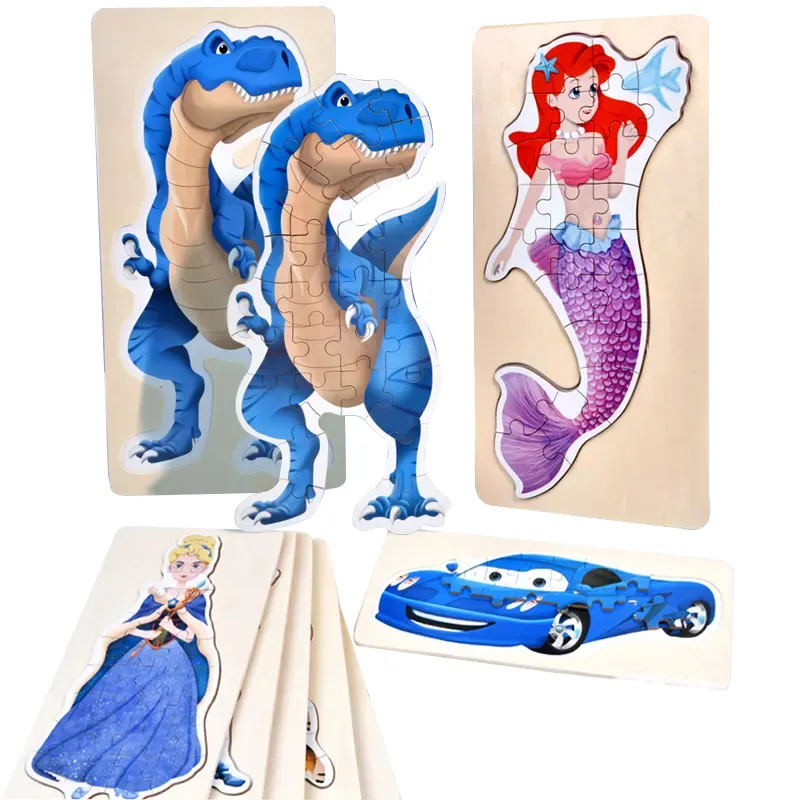 wholesale 3d dinosaur car puzzle game for kids 2023 new style 3d puzzle with 8 types have cpc ce ukca