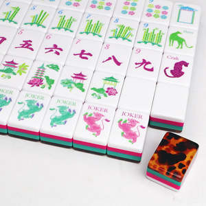 Juego de Mahjong Americano de Lujo Moderno de 160 Piezas, Diseño de 4 Capas con Reverso con Estampado de Leopardo, Fichas de Acrílico, Estándar de <span class=keywords><strong>Casino</strong></span> - Product Image 1