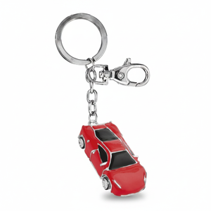Portachiavi Personalizzato per Auto Sportive in Pelle Rossa con Materiale Metallico, Logo Personalizzabile per Uso Aziendale - Product Image 2