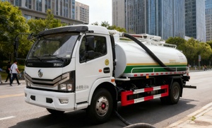 Camion de nettoyage de voirie Dongfeng à 4 roues avec aspiration des eaux usées, balayeuse routière, moteur diesel automatique, pompe à aspiration des eaux usées Euro 6 - Product Image 6
