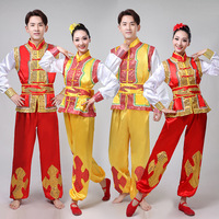 Costumes de spectacle ethnique pour festival, unisexe, adultes, pour la danse du dragon Yangge, la danse du lion, la danse du tambour et du gong, et les costumes de bateau du dragon