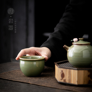 Yue Kiln Celadon Teacup Bamboo Green Glaze Personal <b>Tea</b> Cup Large Master Cup <b>For</b> Pu'er <b>Tea</b> - Product Image 2