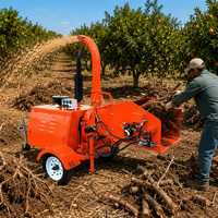 Broyeur à bois diesel Nexagrot 40HP, démarrage électrique, moteur refroidi par eau, broyeur de branches de 8 pouces, machine pour entrepreneur