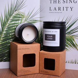 Candela Artigianale di Lusso in Cera di Soia in Barattolo di Vetro Marrone <span class=keywords><strong>con</strong></span> Coperchio Nero, Profumo di <span class=keywords><strong>Lavanda</strong></span> e Vaniglia per Clienti <span class=keywords><strong>con</strong></span> Pelle Secca - Product Image 6