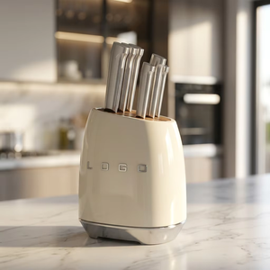 Ensemble de couteaux de cuisine de luxe rétro <span class=keywords><strong>Smeg</strong></span>, 7 pièces, multicolores, en acier inoxydable, pour boutique de détail haut de gamme - Product Image 1