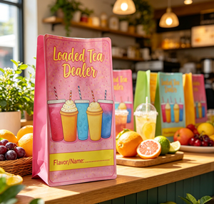 Custom Flat Bottom Bag Energy Tea Powder <strong>Zero</strong> <strong>Sugar</strong> Low Calorie Drink Mix Packaging Moisture Barrier Resealable Pouch WIth Valve - Product Image 2