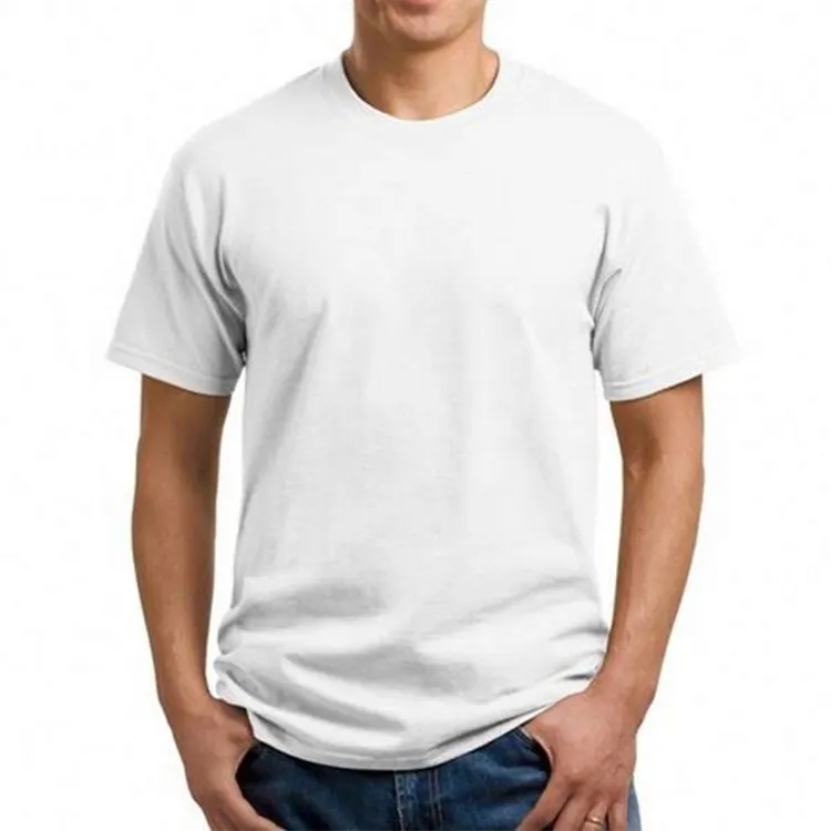 Camisetas personalizadas de gran tamaño para hombre, ropa de color blanco liso