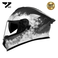 Casque de moto intégral certifié DOT, vente en gros d'usine, avec doublure confortable et double visière, en matériau ABS