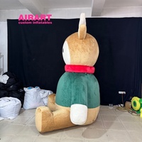 Ballon gonflable de cerf de dessin animé en peluche de festival de noël pour l'affichage de fête, mascotte gonflable de wapiti de haute qualité