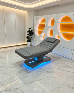 Table de massage moderne marron, lit de thérapie rembourré, canapé réglable pour salon de beauté - Product Image 6
