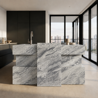 Panneau mural en pierre flexible MCM 120x60cm Beige Blanc Gris Travertin Pierre de montagne Rivière Classe A Ignifuge Anti-moisissure Revêtement