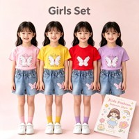 Ensemble de survêtement pour garçons et filles, modèle CAF097, taille 80-120, prêt à porter, vêtements pour enfants, vêtements pour enfants, ensemble deux pièces, t-shirts