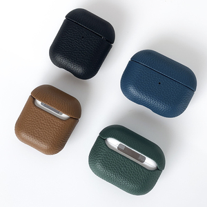 Étui <span class=keywords><strong>airpods</strong></span> <span class=keywords><strong>pro</strong></span> en cuir véritable, grain complet, accessoire pour téléphone - Product Image 3