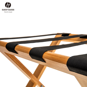 Meubles d'hôtel 5 étoiles Porte-bagages ultra-mince Pieds droits Supports de rangement et étagères Invité Caoutchouc Bois - Product Image 5