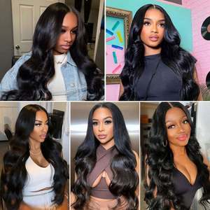 Extensions de cheveux brésiliens vierges à 100 % en gros, trame ondulée naturelle, 3 paquets, fermeture en dentelle transparente HD 4x4, pré-coupés - Product Image 6